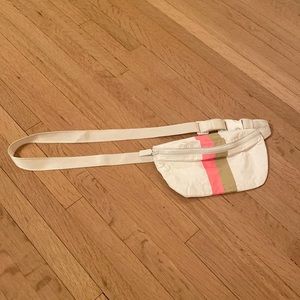 pink and beige and white aloha collection white waterproof belt bag